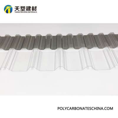 China Suppliers Clear Fireproof Plastic Material 0.8mm 1mm Pc Corrugated Wave Roof Cover Sheet